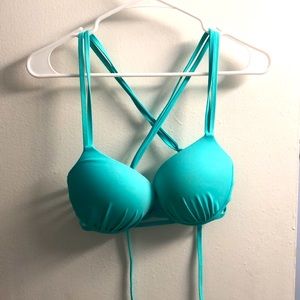 SHADE & SHORE Teal Bikini Top Size M
